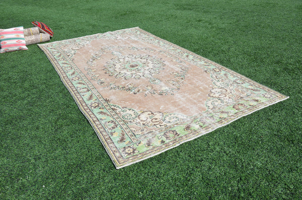 Hand knotted Turkish large Vintage rug for home decor, oversize rug, area rug oushak rug boho rug bedroom kitchen rug  kilim rug, rugs 11x6, 665214