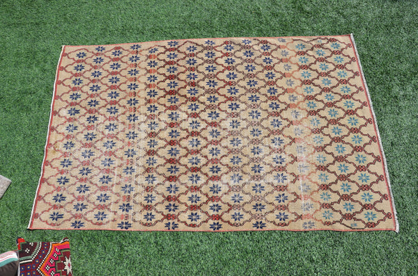 Hand knotted Turkish large Vintage rug for home decor, oversize rug, area rug oushak rug boho rug bedroom kitchen rug  kilim rug, rugs 8x5, 665208