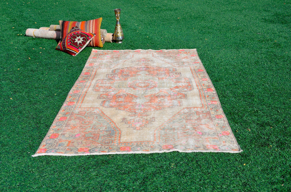 Vintage Turkish Anatolian unique rug for home decor, area rug, oushak rug boho rug bedroom rug kitchen rug  bathroom rug kilim, rugs 8x4, 665283