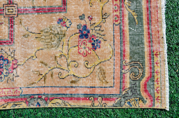 Unique Vintage Turkish Anatolian rug for home decor, area rug, oushak rug boho rug bedroom rug kitchen rug  bathroom rug kilim, rugs 8x4, 665285