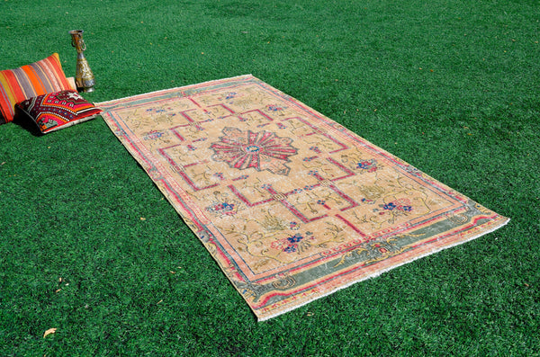 Unique Vintage Turkish Anatolian rug for home decor, area rug, oushak rug boho rug bedroom rug kitchen rug  bathroom rug kilim, rugs 8x4, 665285