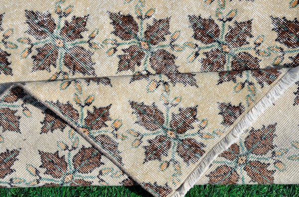 Natural oushak Turkish rug for home decor, Vintage rug, area rug boho rug bedroom rug kitchen rug bathroom rug kilim rugs handmade, rugs 6x4, 665280
