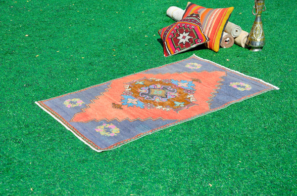 small area Handmade Turkish Vintage rug for home decor, bathroom rug, area rug oushak rug boho rug kitchen rug  kilim rug door mat, rugs 5x3, 665275