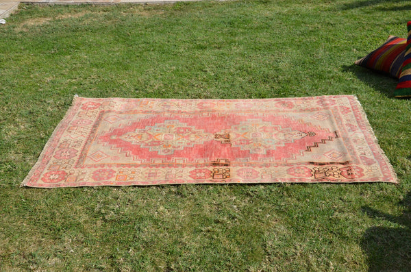 Beige Vintage Turkish Anatolian rug for home decor, area rug, oushak rug boho rug bedroom rug kitchen rug  bathroom rug kilim, rugs 6x3, 664291