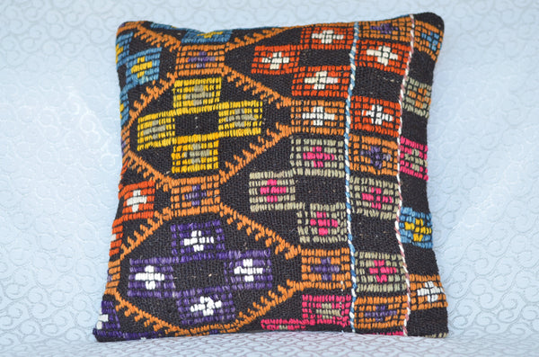 16 x 16 Handmade Decorative Vintage Pillow, %100 Wool, 664834