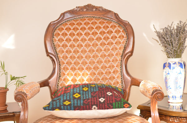 16 x 16 Handmade Decorative Vintage Pillow, %100 Wool, 664848