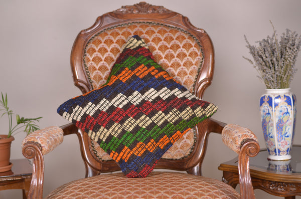 16 x 16 Handmade Turkish Vintage Pillow, %100 Wool, 664851