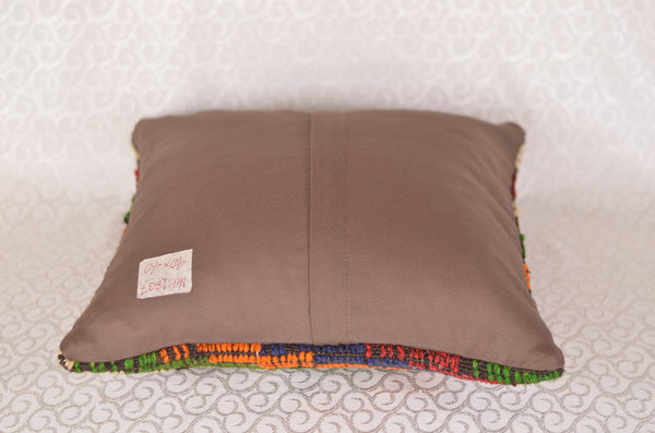 16 x 16 Handmade Turkish Vintage Pillow, %100 Wool, 664851