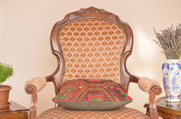 16 x 16 Handmade Turkish Vintage Pillow, %100 Wool, 664857