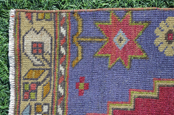 Vintage Handmade Turkish small area rug for home decor, bathroom rug, area rug oushak rug boho rug kitchen rug  kilim rug door mat, rugs 6x2, 665310