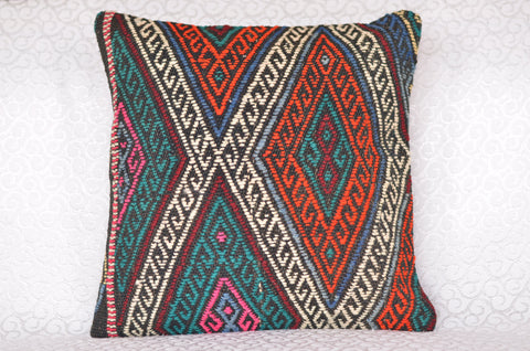16 x 16 Handmade Decorative Vintage Pillow, %100 Wool, 664861