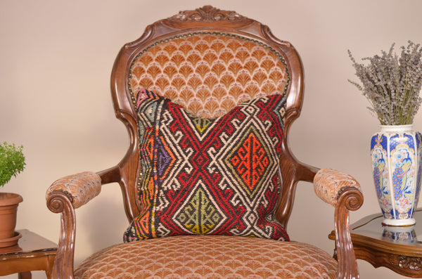16 x 16 Handmade Turkish Vintage Pillow, %100 Wool, 664867