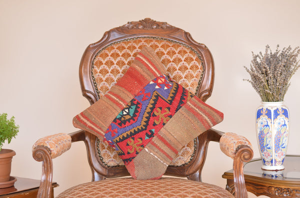 16 x 16 Handmade Turkish Vintage Pillow, %100 Wool, 664883