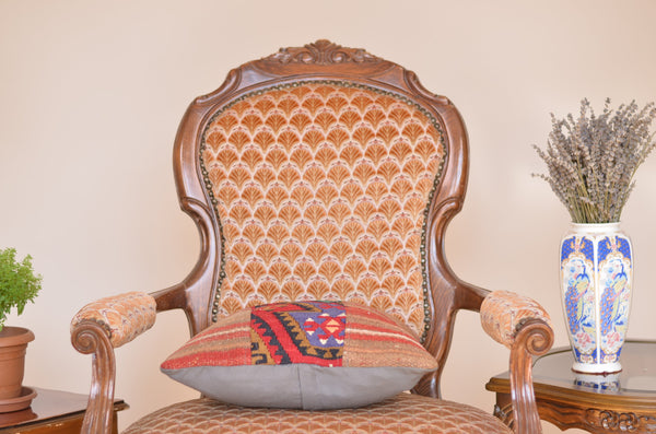 16 x 16 Handmade Turkish Vintage Pillow, %100 Wool, 664883