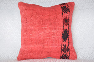 16 x 16 Handmade Turkish Vintage Pillow, %100 Wool, 664887
