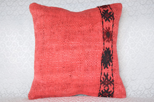 16 x 16 Handmade Turkish Vintage Pillow, %100 Wool, 664887
