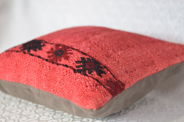 16 x 16 Handmade Turkish Vintage Pillow, %100 Wool, 664887