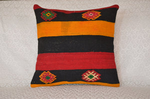 16 x 16 Handmade Decorative Vintage Pillow, %100 Wool, 664893