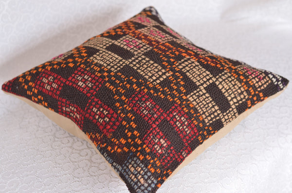 16 x 16 Handmade Turkish Vintage Pillow, %100 Wool, 664904