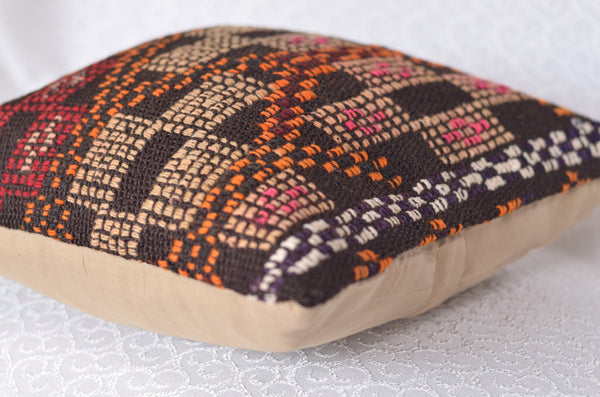 16 x 16 Handmade Turkish Vintage Pillow, %100 Wool, 664904