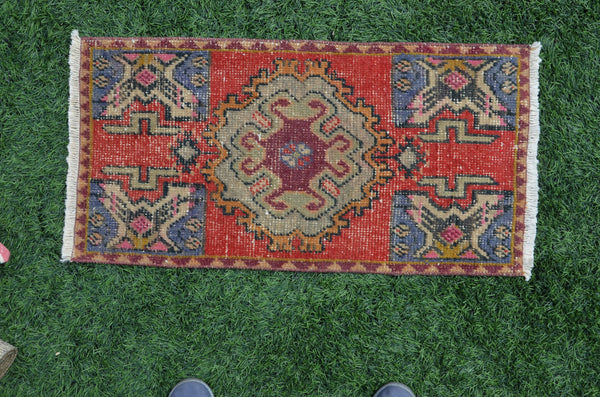 Natural Turkish Vintage small area rug doormat for home decor, bathroom rug, area oushak rug bathroom mat kitchen rug kilim rug, rug 2,9x1,5, 665098