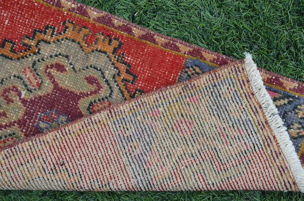 Natural Turkish Vintage small area rug doormat for home decor, bathroom rug, area oushak rug bathroom mat kitchen rug kilim rug, rug 2,9x1,5, 665098