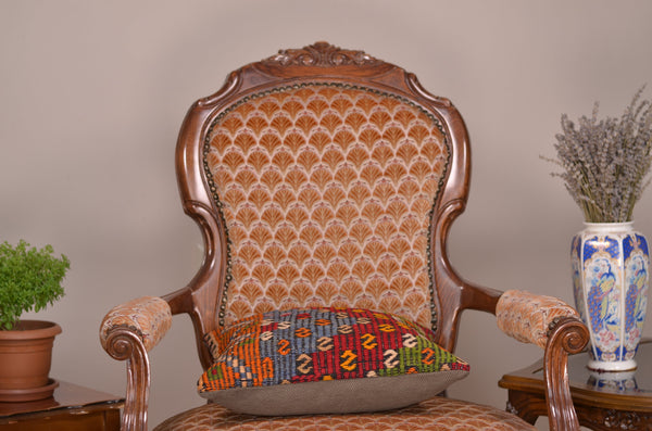 16 x 16 Handmade Decorative Vintage Pillow, %100 Wool, 664914