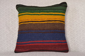 16 x 16 Handmade Turkish Vintage Pillow, %100 Wool, 664930