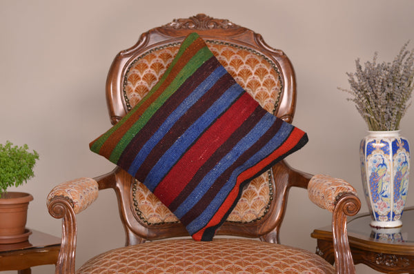 16 x 16 Handmade Turkish Vintage Pillow, %100 Wool, 664933