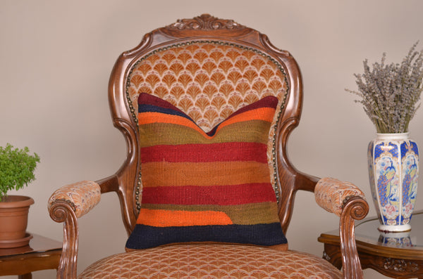 16 x 16 Handmade Decorative Vintage Pillow, %100 Wool, 664934