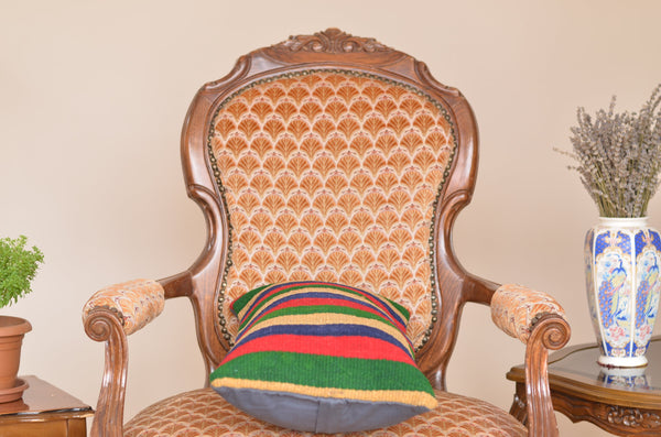 12 x 24 Handmade Turkish Vintage Pillow, %100 Wool, 664952