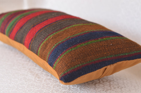 12 x 24 Handmade Turkish Vintage Pillow, %100 Wool, 664958