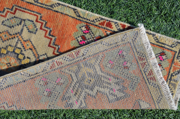 Natural Turkish Vintage small area rug doormat for home decor, bathroom rug, area oushak rug bathroom mat kitchen rug kilim rug, rug 3,1X1,5, 665131