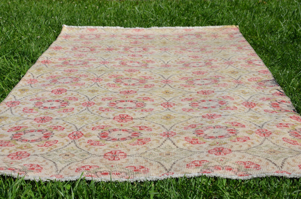 Natural oushak Turkish rug for home decor, Vintage rug, area rug boho rug bedroom rug kitchen rug bathroom rug kilim rugs handmade, rugs 7x4, 664240