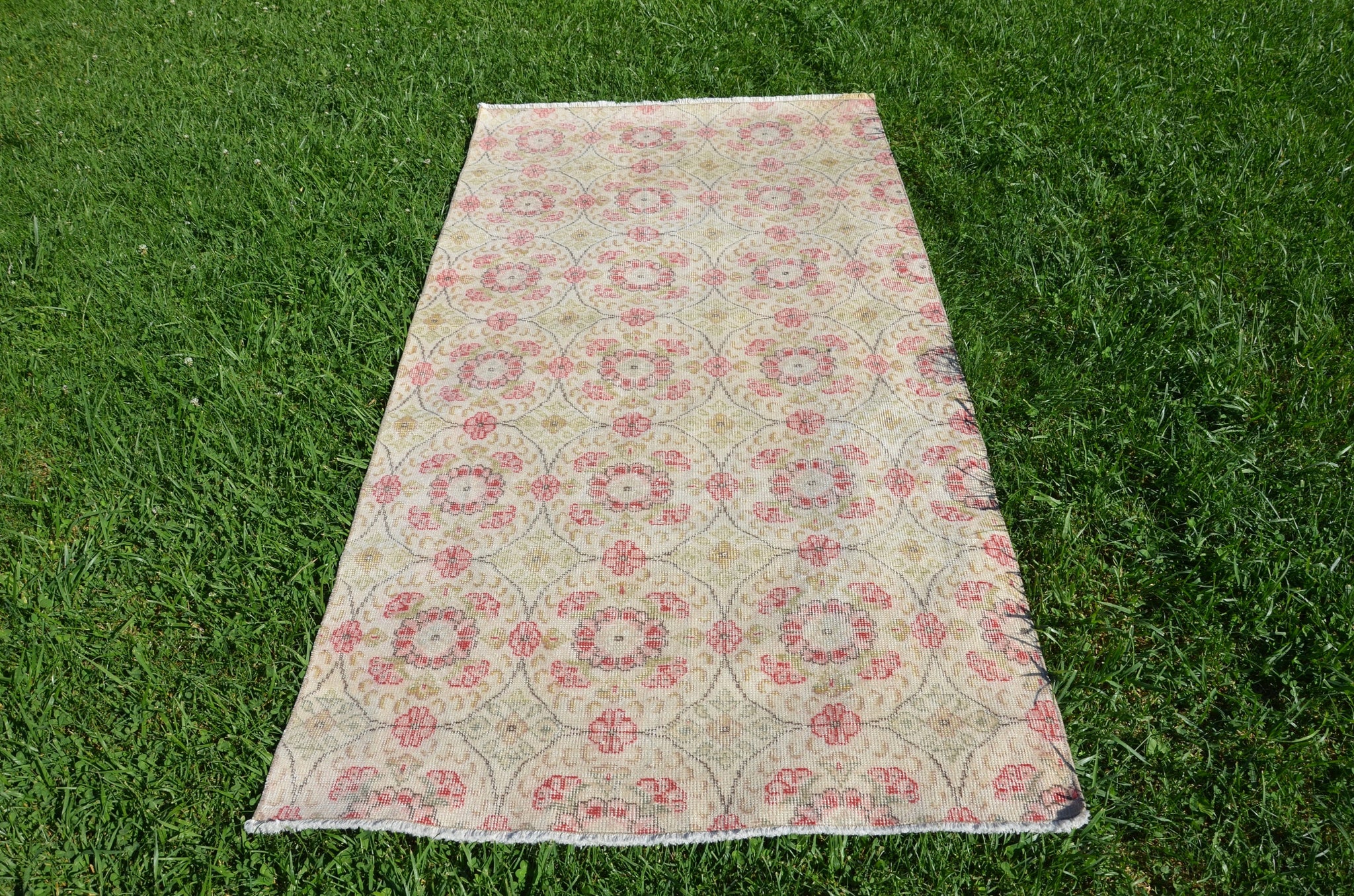 Natural oushak Turkish rug for home decor, Vintage rug, area rug boho rug bedroom rug kitchen rug bathroom rug kilim rugs handmade, rugs 7x4, 664240