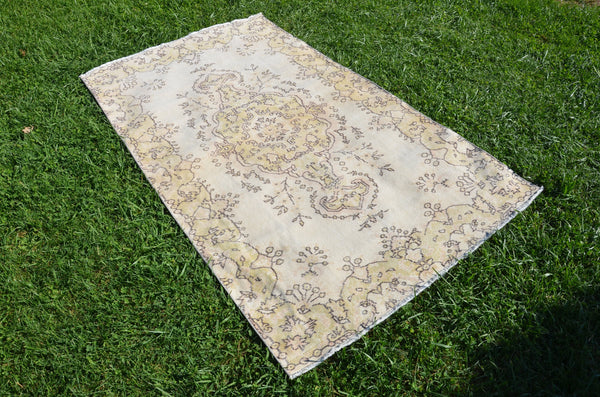 Unique oushak Turkish rug for home decor, Vintage rug, area rug boho rug bedroom rug kitchen rug bathroom rug kilim rugs handmade, rugs 7x4, 664254