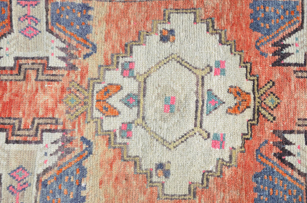 Turkish Handmade Vintage small area rug doormat for home decor, bathroom rug, area oushak rug bathroom mat kitchen kilim rug, rug 3.3x1.7, 664576