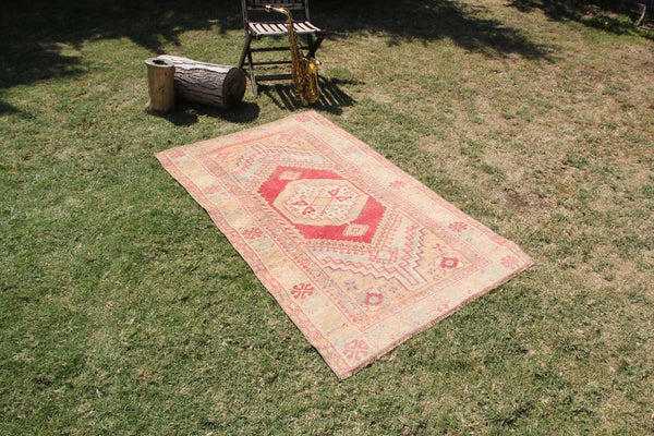 Handmade Vintage Turkish Anatolian rug for home decor, area rug, oushak rug boho rug bedroom rug kitchen rug  bathroom rug kilim, rugs 5x3, 664278