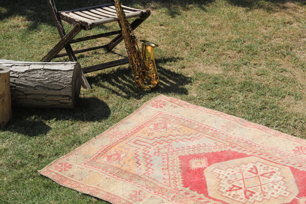 Handmade Vintage Turkish Anatolian rug for home decor, area rug, oushak rug boho rug bedroom rug kitchen rug  bathroom rug kilim, rugs 5x3, 664278