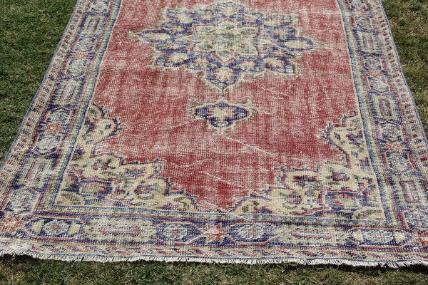 Unique Turkish retro Vintage rug for home decor, large oversize rug, area rug oushak rug boho rug bedroom rug kitchen rug, rugs 8x4, 664308