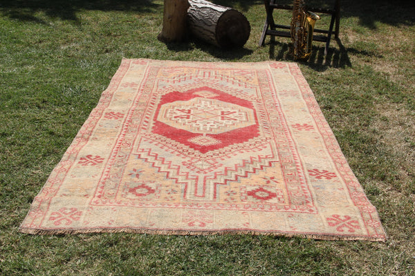 Handmade Vintage Turkish Anatolian rug for home decor, area rug, oushak rug boho rug bedroom rug kitchen rug  bathroom rug kilim, rugs 5x3, 664278