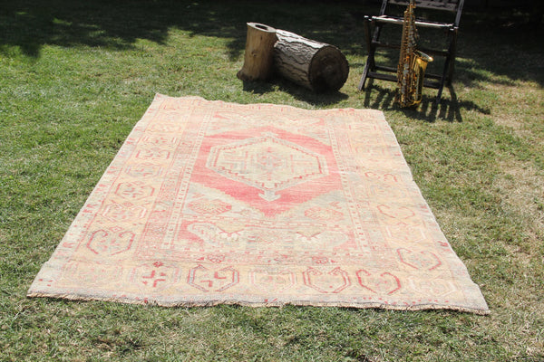 Natural Vintage Turkish Anatolian rug for home decor, area rug, oushak rug boho rug bedroom rug kitchen rug  bathroom rug kilim, rugs 6x4, 664284