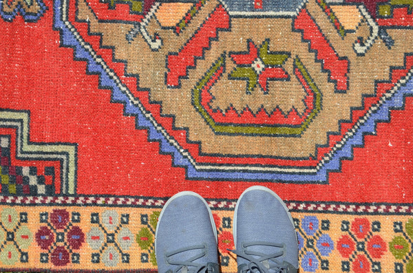 Anatolian Handmade Turkish Vintage rug for home decor, large rug, area rug oushak rug boho rug bedroom kitchen rug  kilim rug, rugs 6x3, 664303