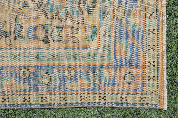 Unique Blue Turkish large Vintage rug for home decor, oversize rug, area rug oushak rug boho rug bedroom kitchen rug  kilim rug, rugs 6x9, 665323