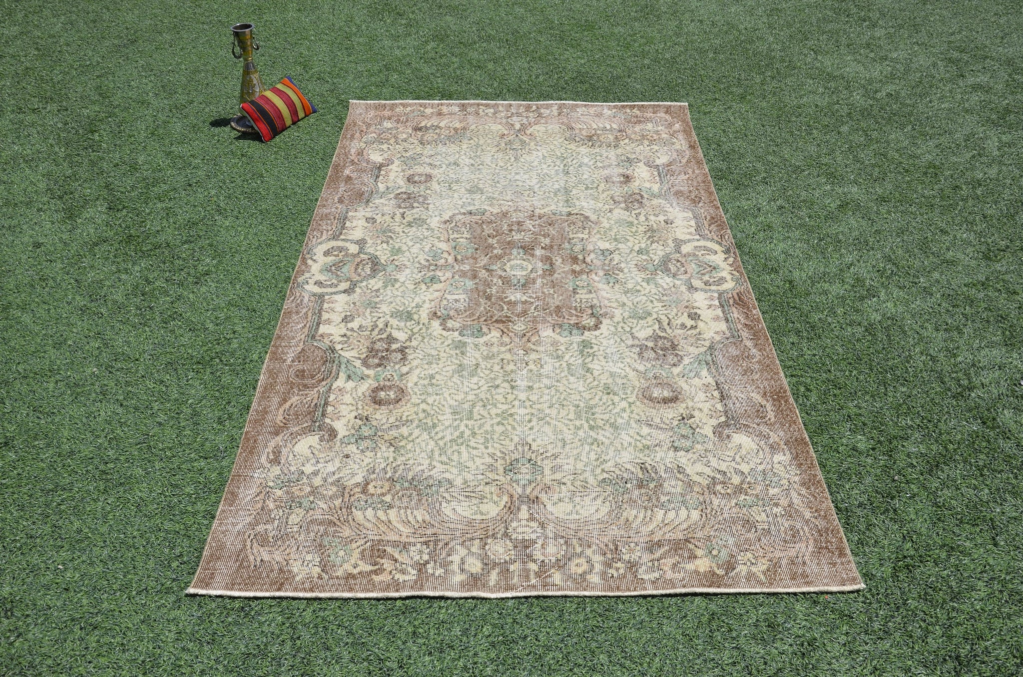 Natural Turkish large Vintage rug for home decor, oversize rug, area rug oushak rug boho rug bedroom rug kitchen rug  kilim rug, rugs 6x10, 665327