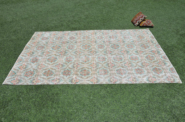 Natural Turkish large Vintage rug for home decor, oversize rug, area rug oushak rug boho rug bedroom rug kitchen rug  kilim rug, rugs 6x10, 665331