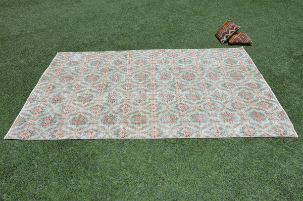 Natural Turkish large Vintage rug for home decor, oversize rug, area rug oushak rug boho rug bedroom rug kitchen rug  kilim rug, rugs 6x10, 665331
