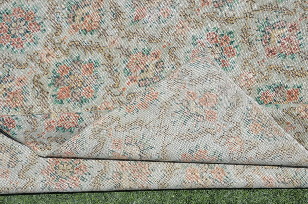 Natural Turkish large Vintage rug for home decor, oversize rug, area rug oushak rug boho rug bedroom rug kitchen rug  kilim rug, rugs 6x10, 665331
