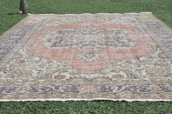 Turkish Handmade large Vintage rug for home decor, oversize rug, area rug oushak rug boho rug bedroom rug kitchen rug  kilim rug, rugs 6x10, 665340