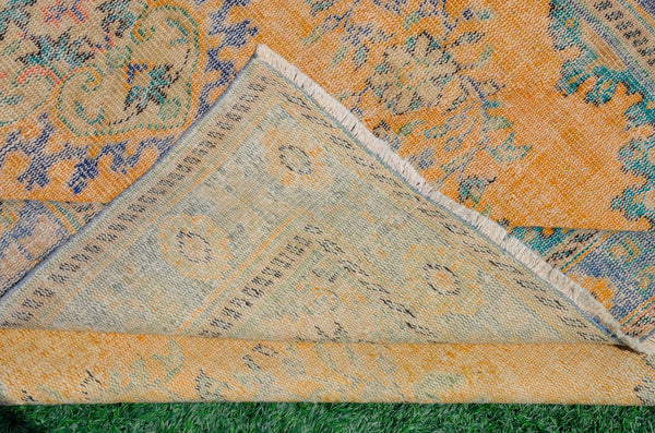 Unique Blue Turkish large Vintage rug for home decor, oversize rug, area rug oushak rug boho rug bedroom kitchen rug  kilim rug, rugs 6x9, 665362